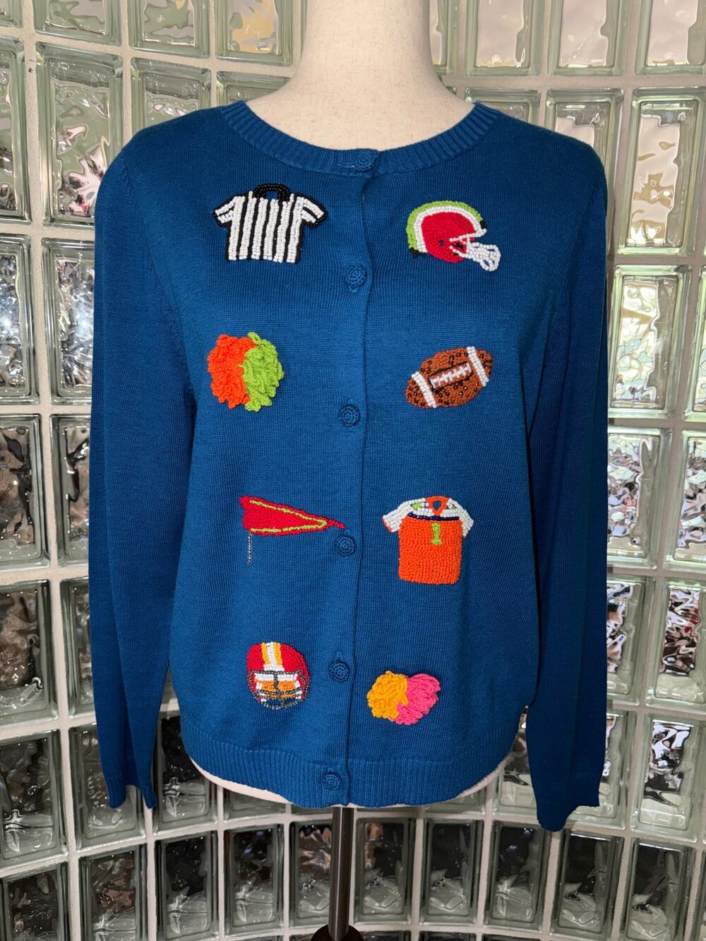 Michael Simon Event - Vintage Football Silk Blend Sweater - size Large - OG